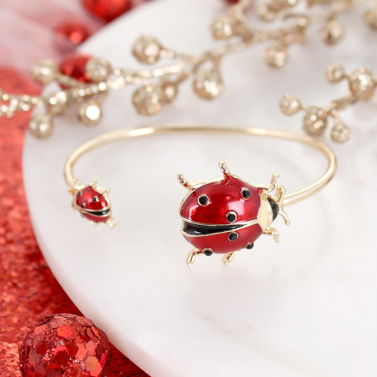 Ladybug Cuff Bracelet