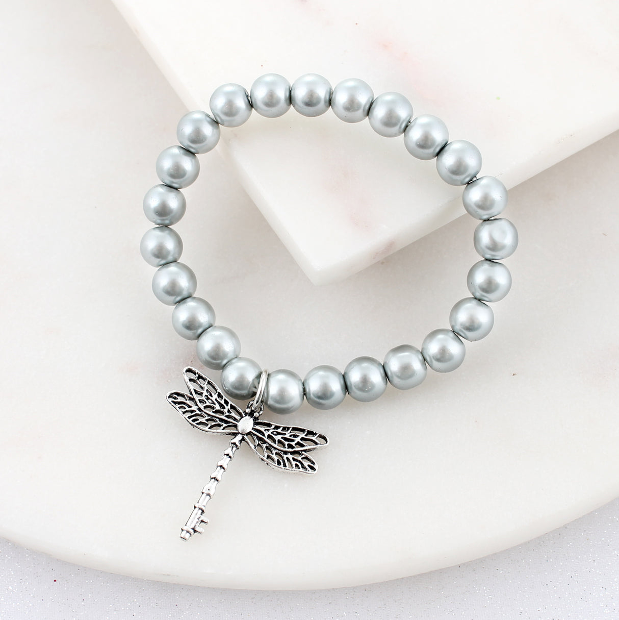 Silver & Pearl Dragonfly Key Gift Set