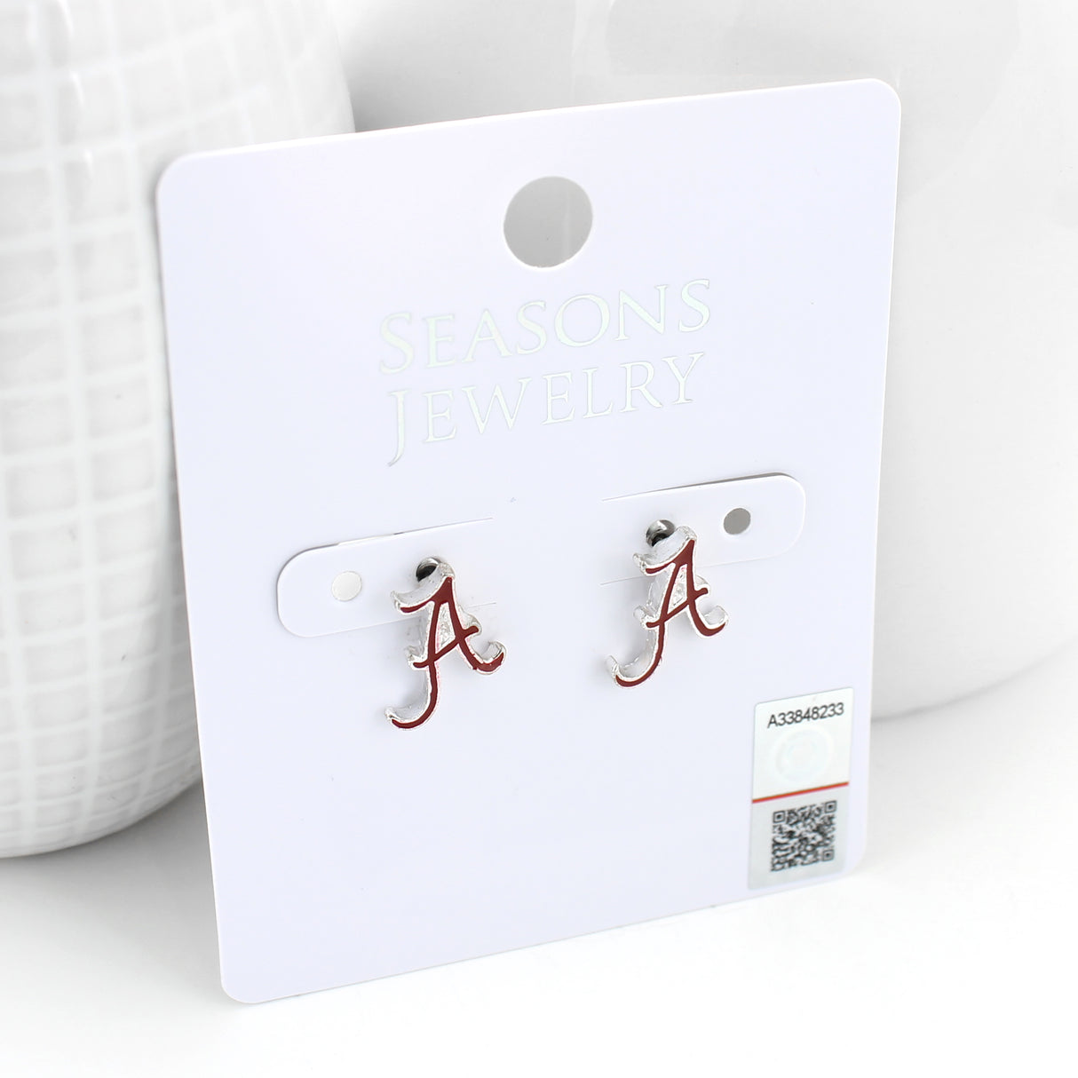 Alabama Enamel Logo Stud Earrings