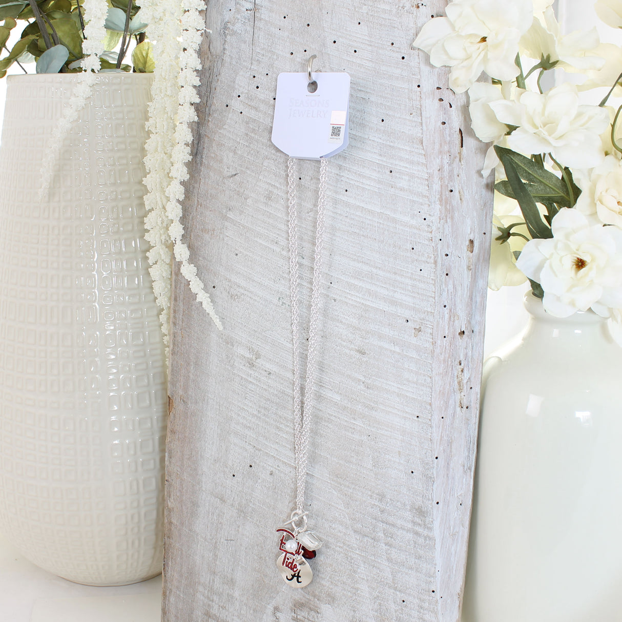 18 - 36” Alabama Logo Disc & Slogan Cluster Convertible Necklace