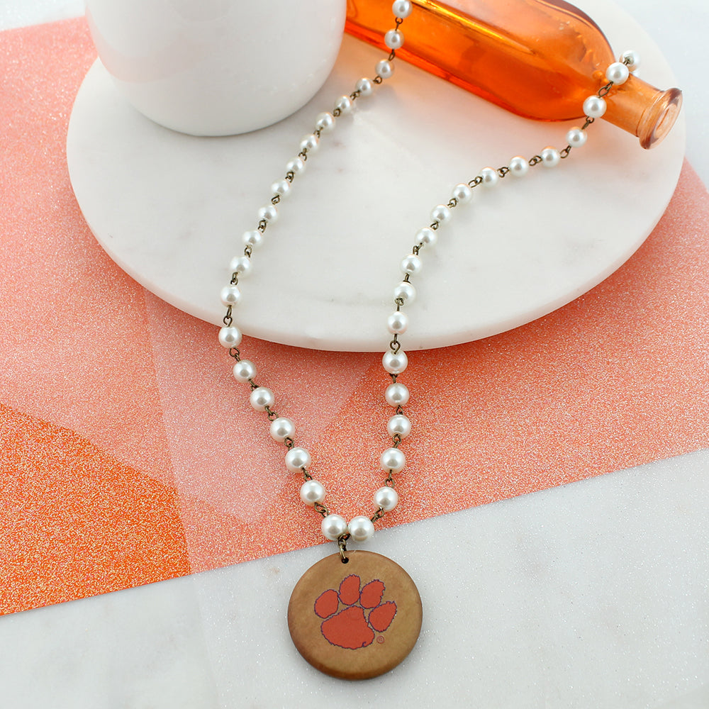 Clemson Pearl & Wood Jewelry Gift Set