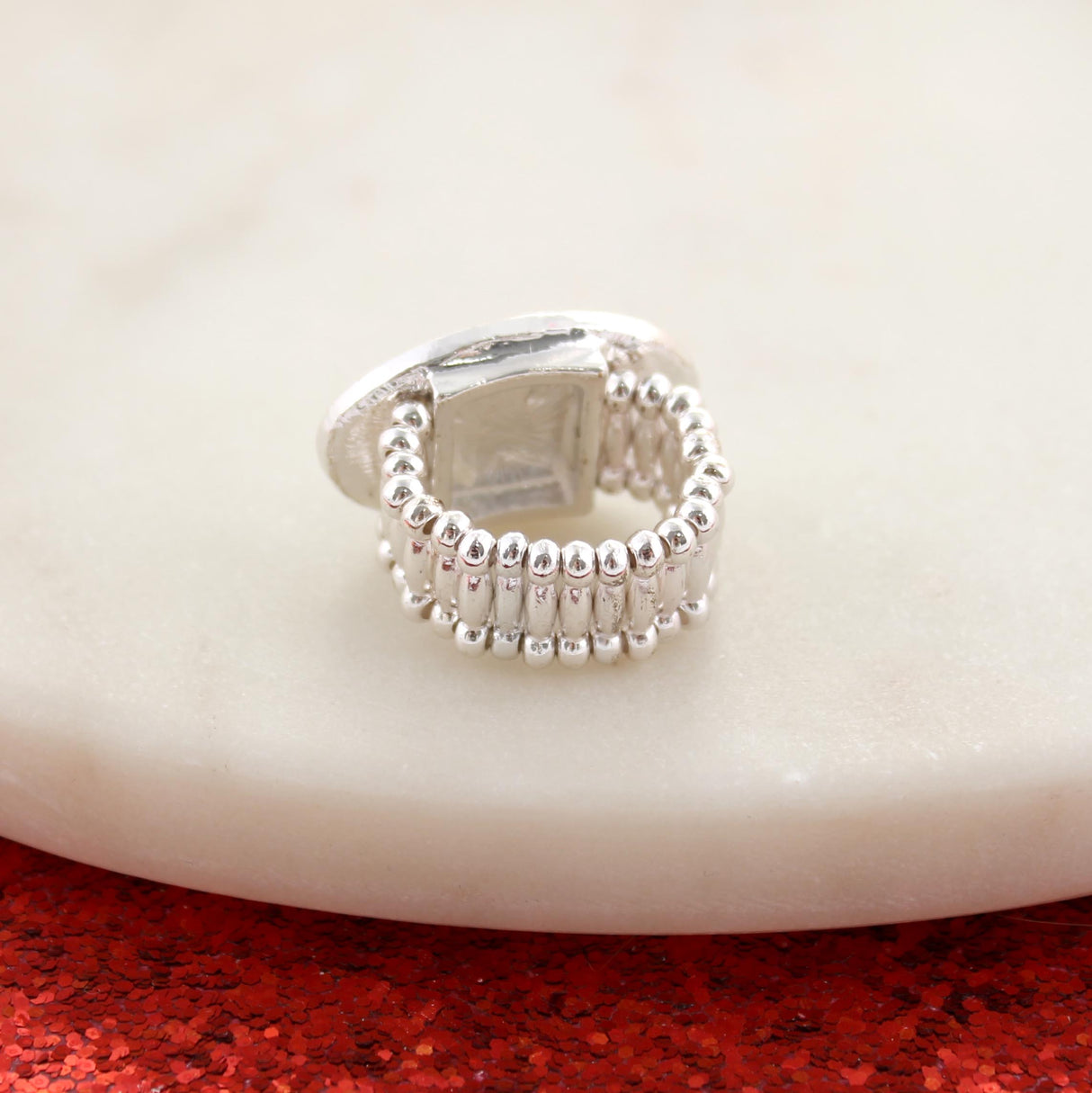 Georgia Crystal Logo Stretch Ring