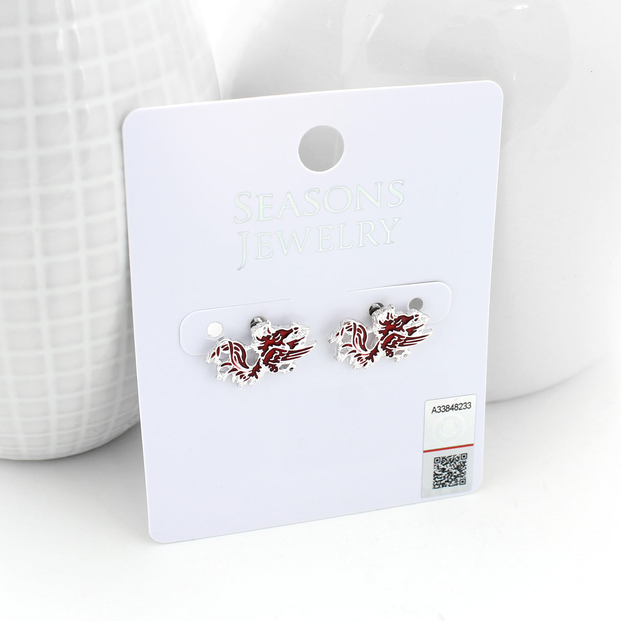 South Carolina Enamel Logo Stud Earrings