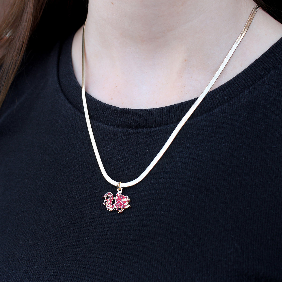 South Carolina Gold & Enamel Logo Necklace