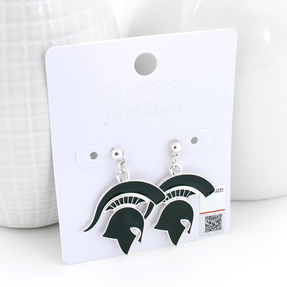 Michigan State Enamel Logo Earrings