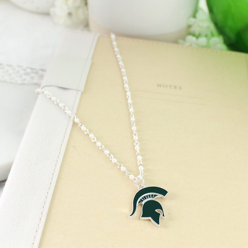Michigan State Enamel Logo & Pearl Gift Set