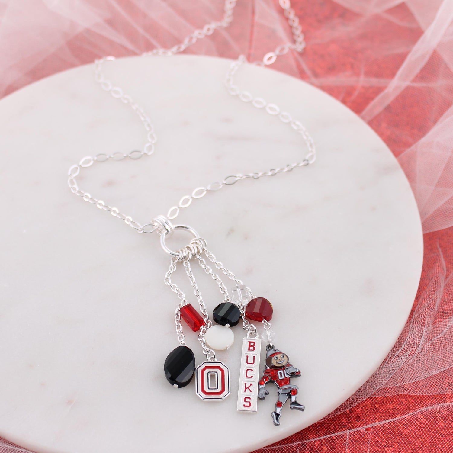 Ohio State Cluster Necklace