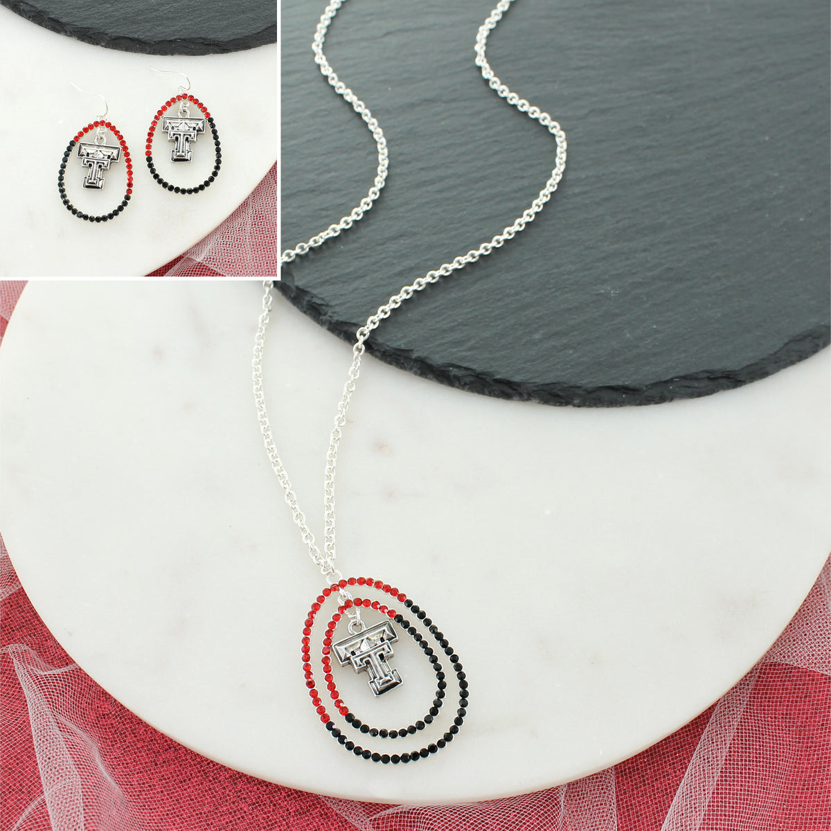 Texas Tech Crystal Loop Gift Set