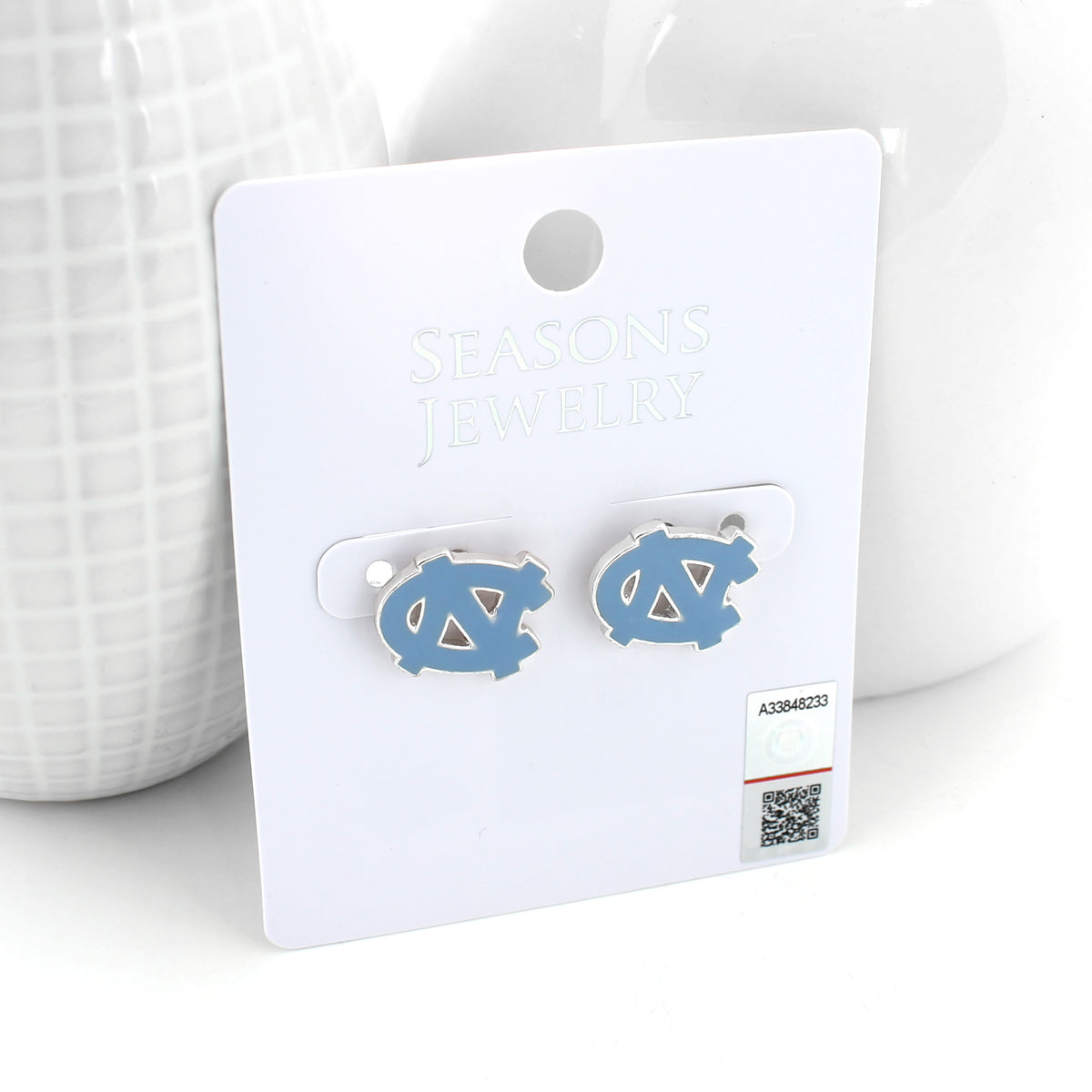 North Carolina Enamel Logo Stud Earrings