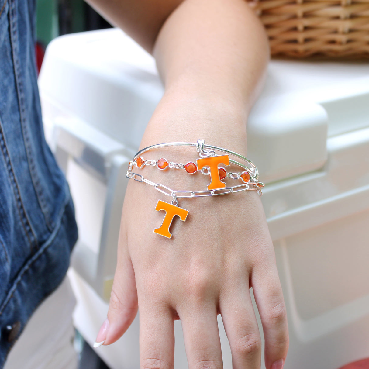 Tennessee Paperclip Chain & Enamel Logo Bracelet