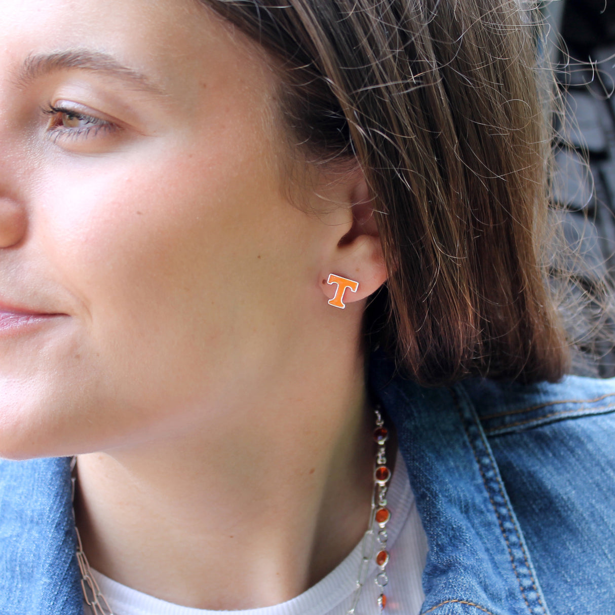 Kansas Enamel Logo Stud Earrings