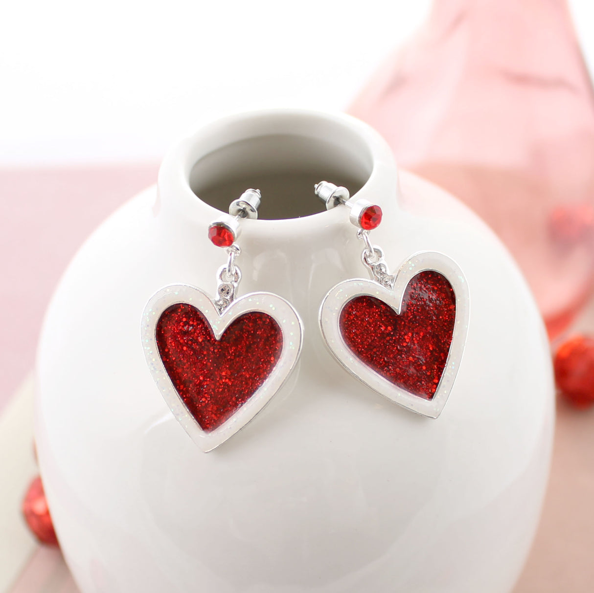 Glitter Enamel Heart Gift Set