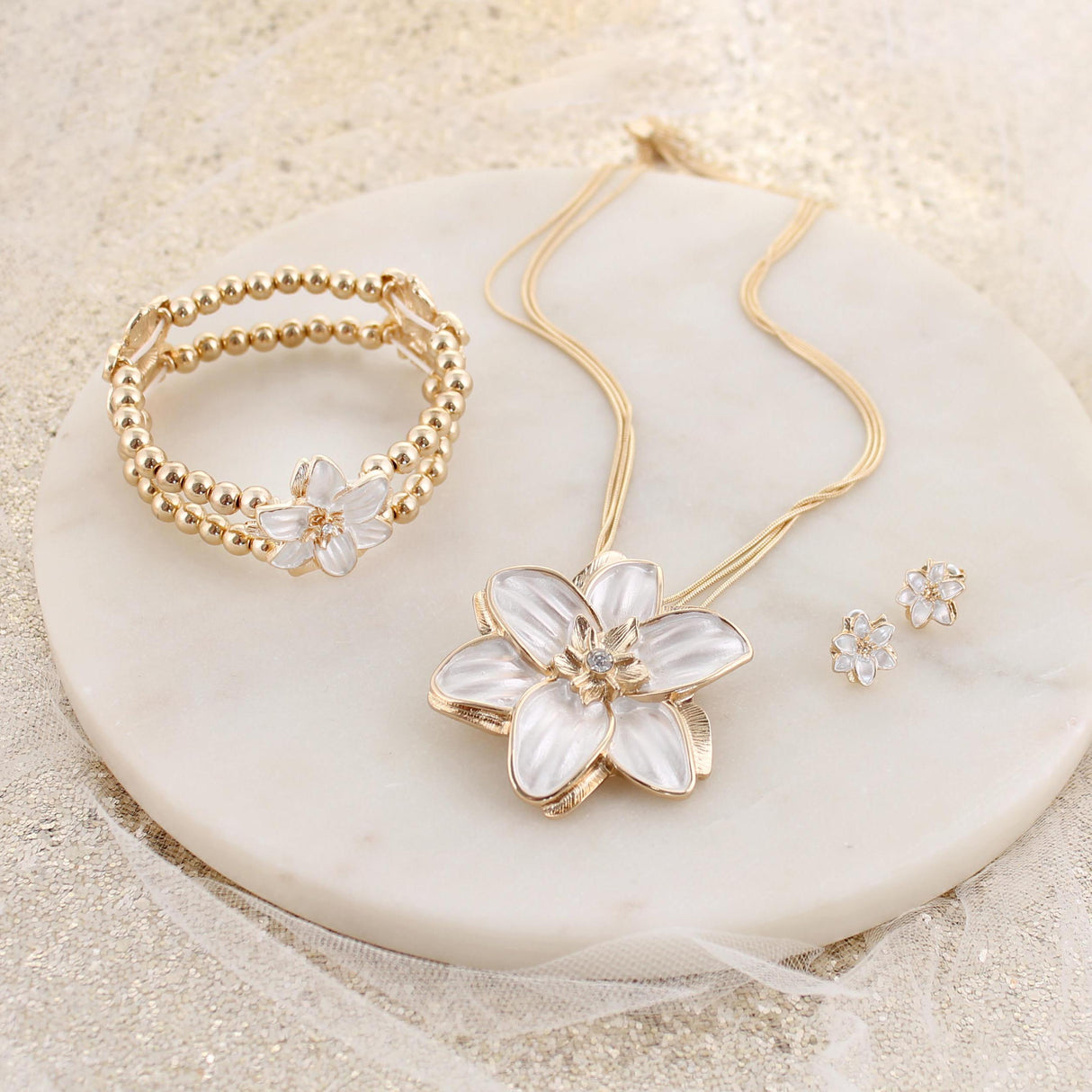 Easter Lily Stretch Bracelet