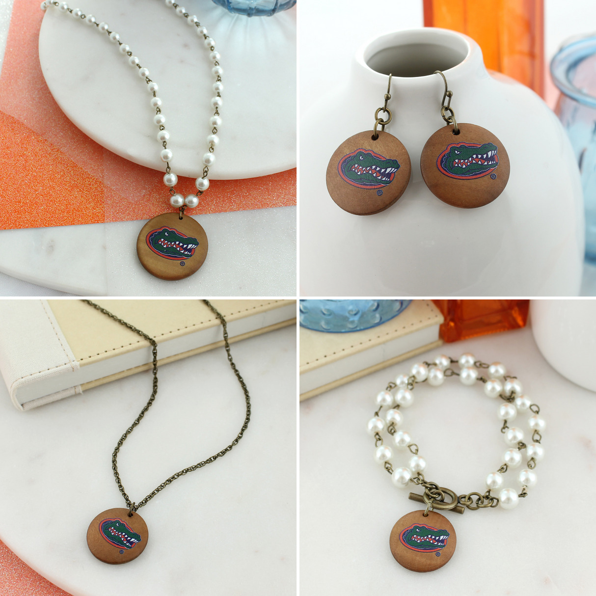 Florida Pearl & Wood Jewelry Gift Set
