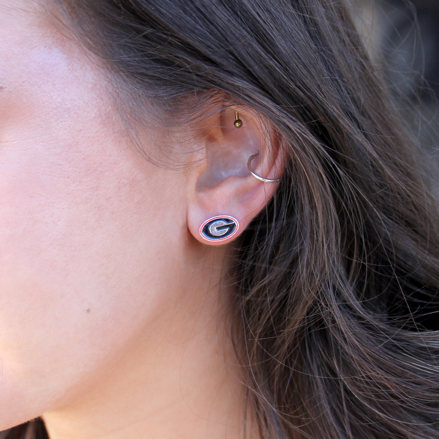 Mississippi Enamel Logo Stud Earrings