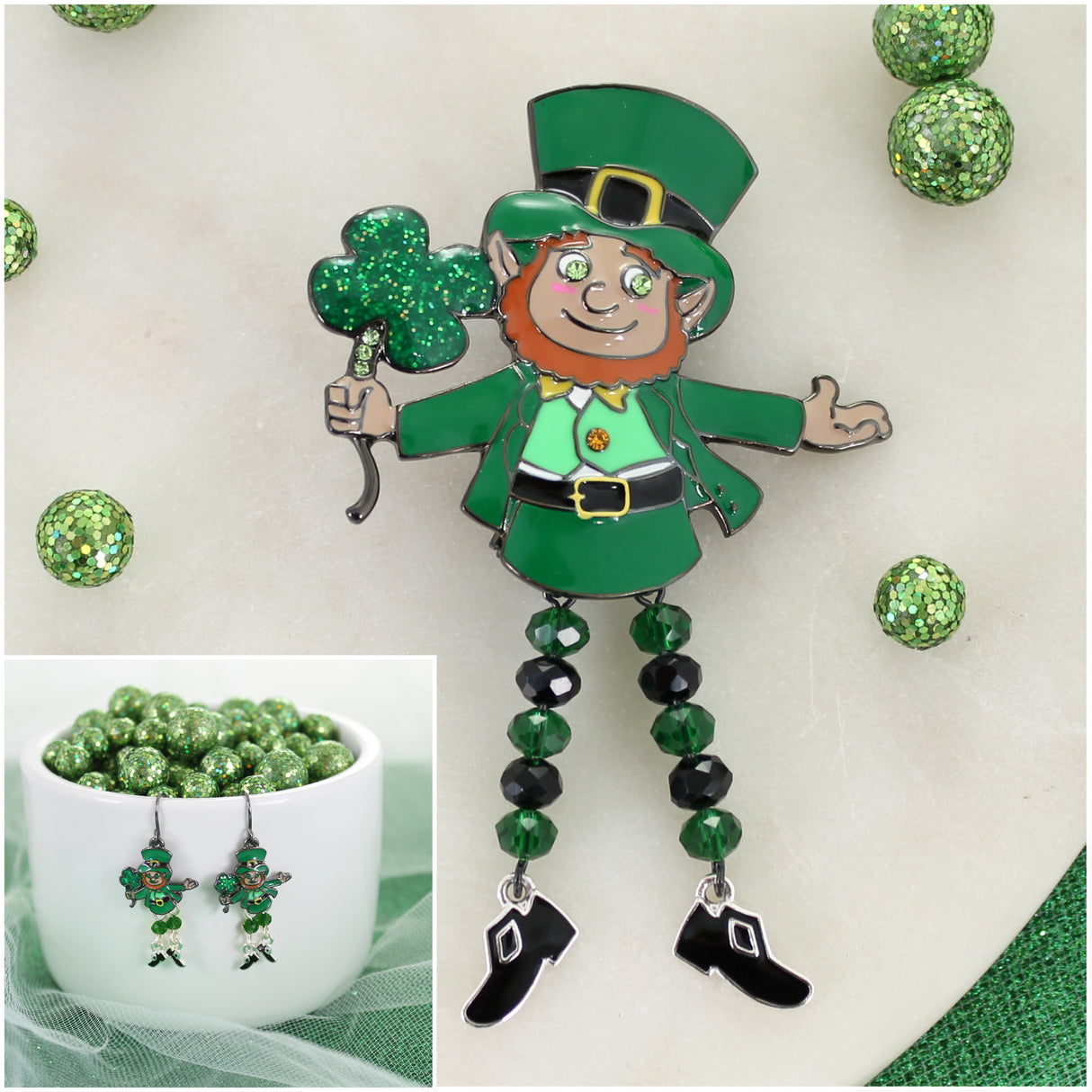 Dangle Leg Leprechaun Gift Set