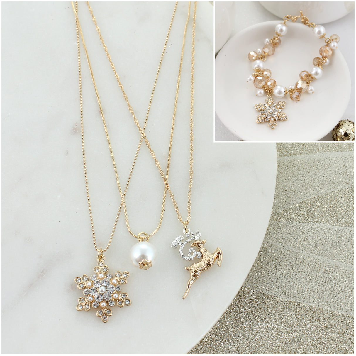 Glitzy Gold Christmas Trio Gift Set