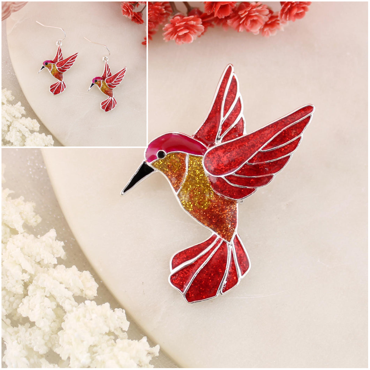 Enamel Hummingbird Gift Set