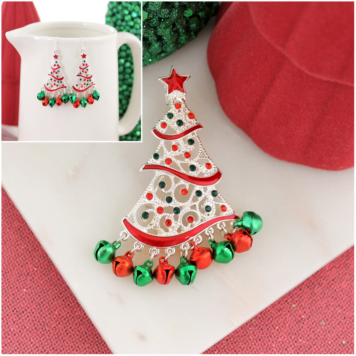Jingle Bell Crystal Tree Gift Set