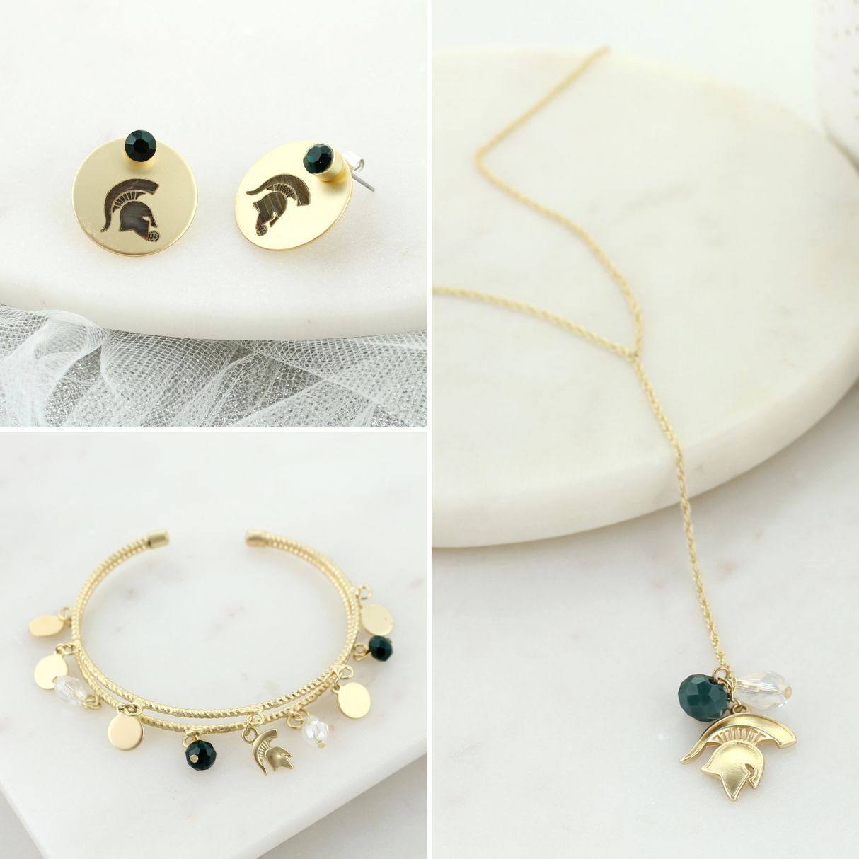 Michigan State Matte Gold Gift Set