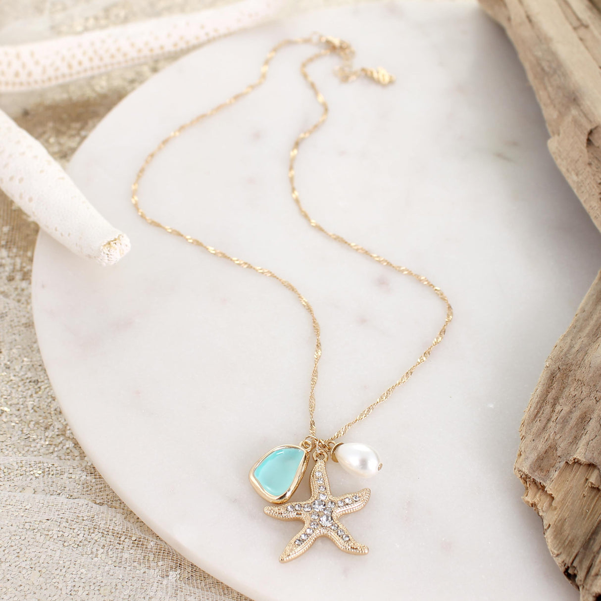 Crystal Starfish Necklace