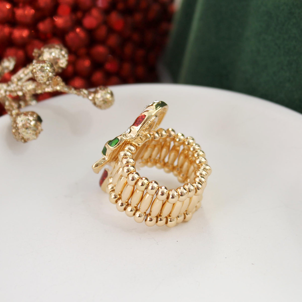 Vintage Candy Cane Stretch Ring