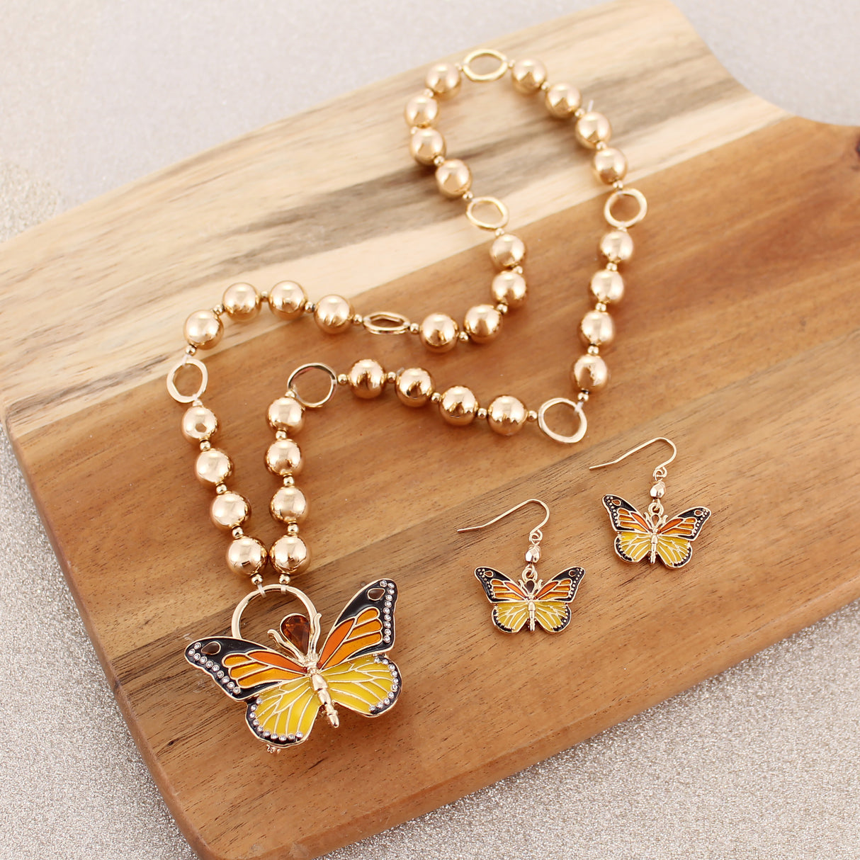 Gold Monarch Butterfly Earrings