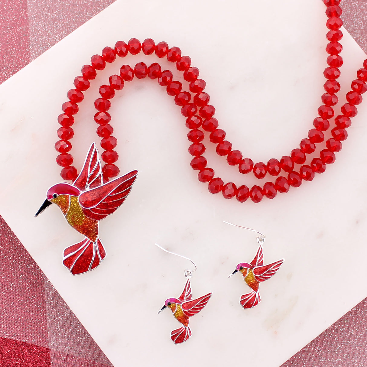 Enamel Hummingbird Earrings