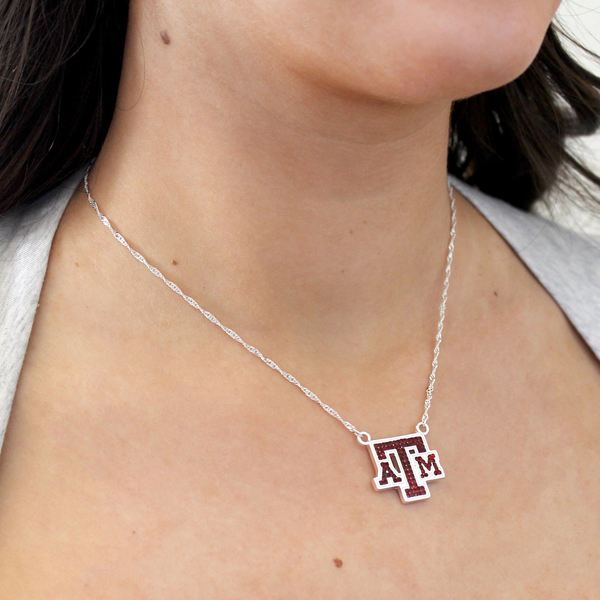 Texas A&M Crystal Logo Necklace