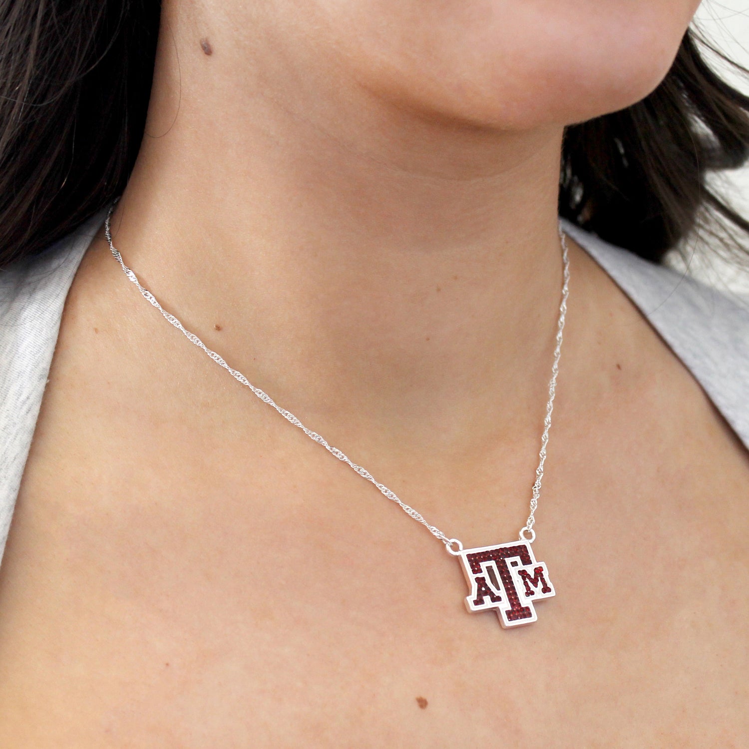 Texas A&M Crystal Logo Necklace