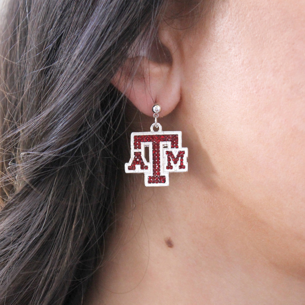 Texas A&M Crystal Logo Earrings