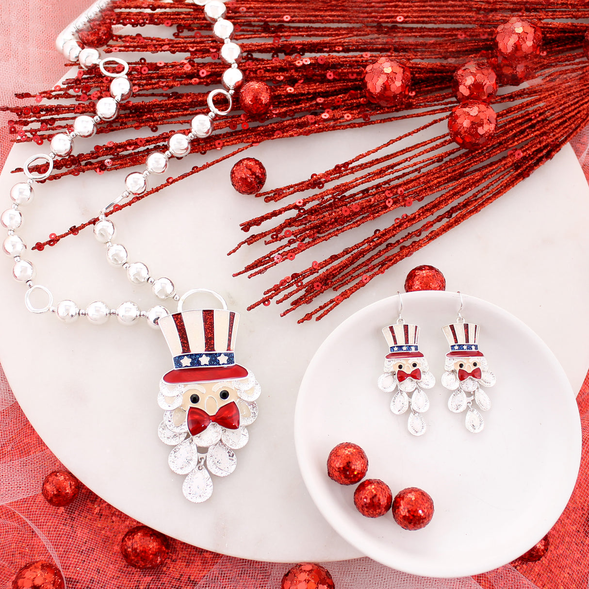 Dangle Beard Uncle Sam Earrings