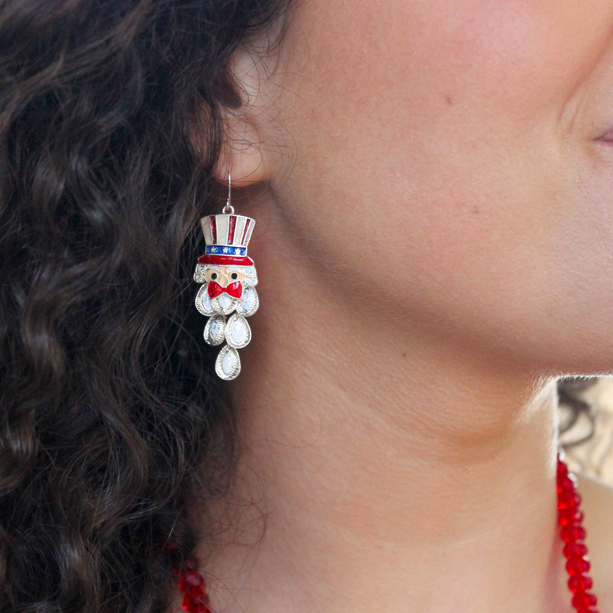 Dangle Beard Uncle Sam Earrings