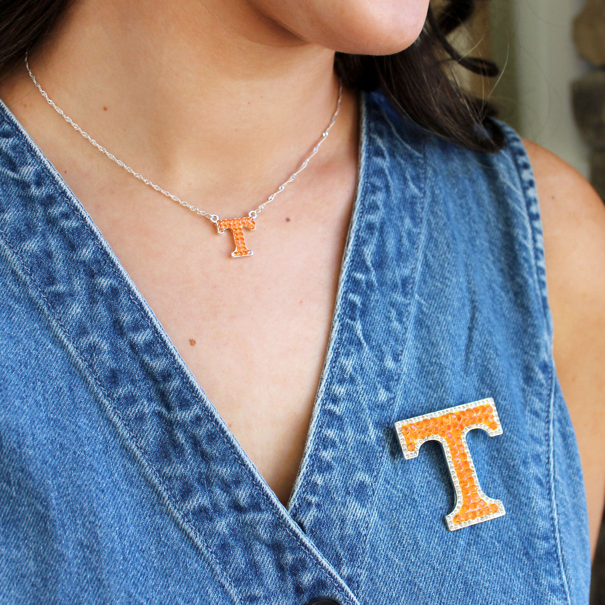 Tennessee Crystal Logo Necklace