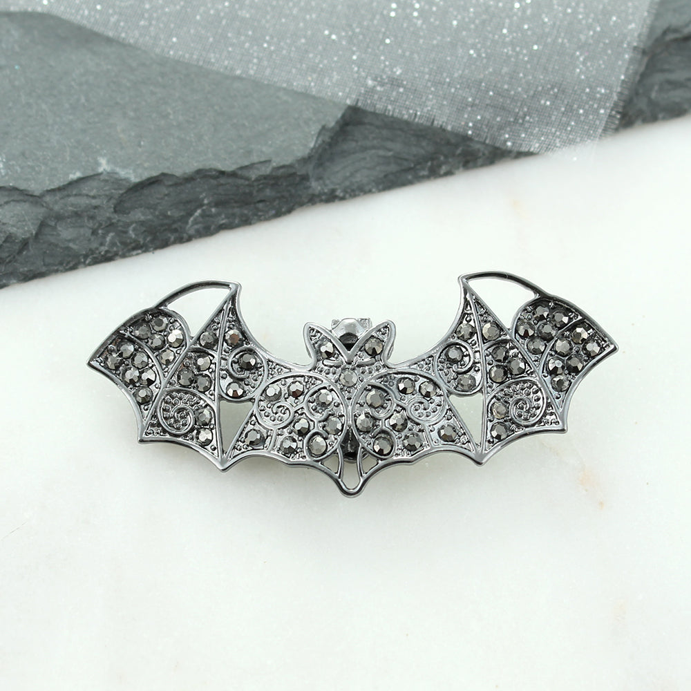 Gunmetal Crystal Bat Halloween Gift Set