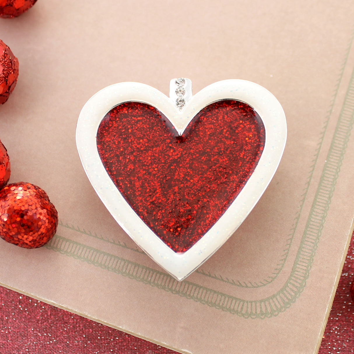 Glitter Enamel Heart Gift Set