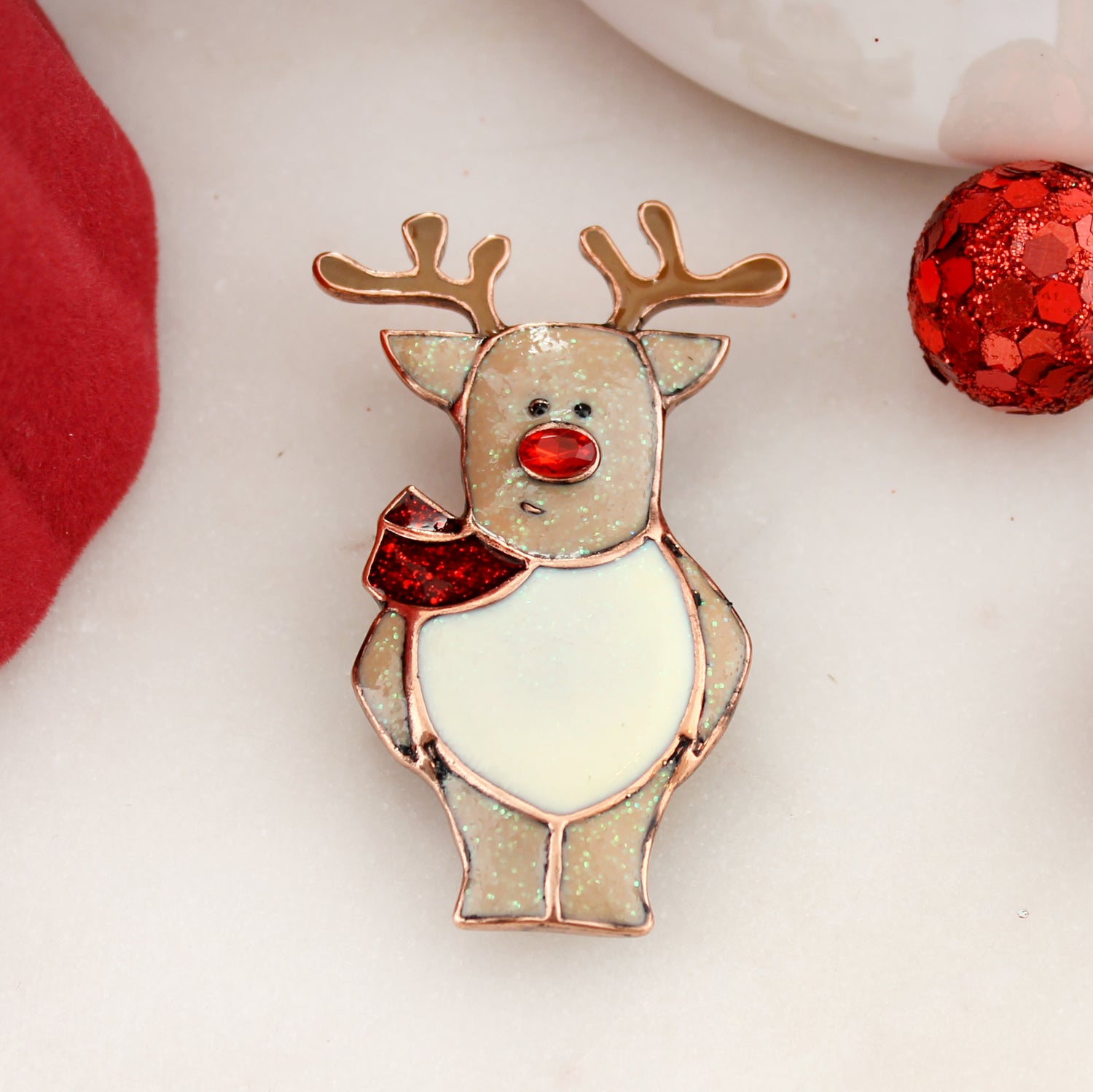 Enamel Reindeer Christmas Gift Set