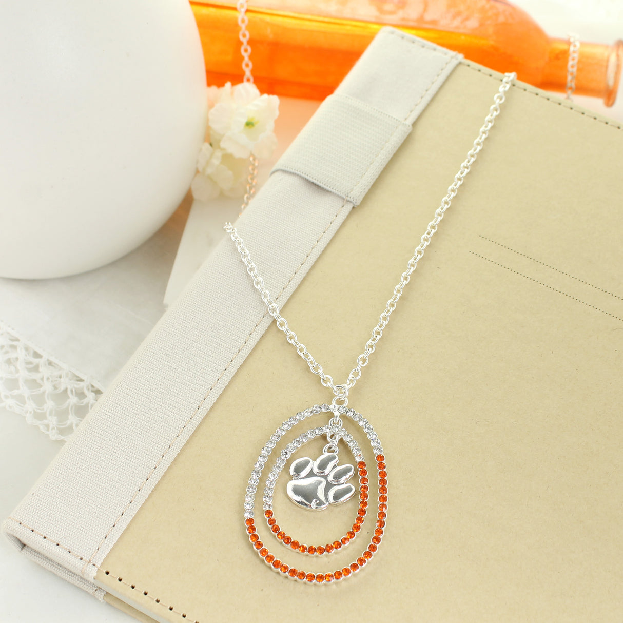 34” Clemson Crystal Loop Necklace