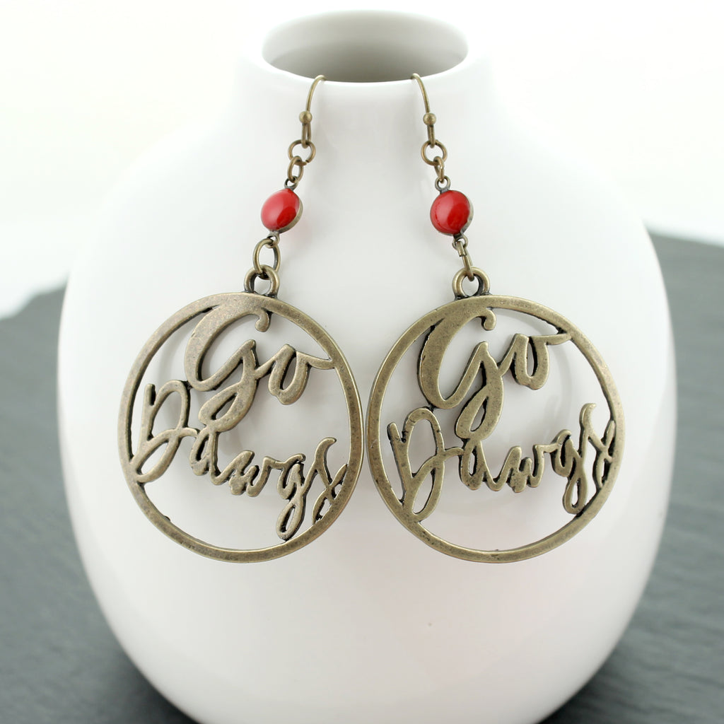 Georgia Vintage Style Cutout Slogan Earrings