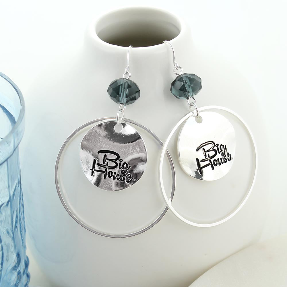 Michigan Slogan Disc Earrings