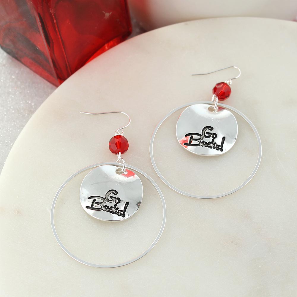 Ohio State Slogan Disc Earrings
