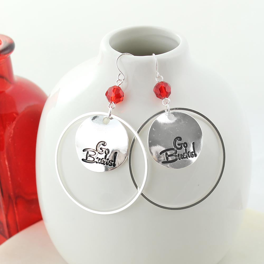 Ohio State Slogan Disc Earrings
