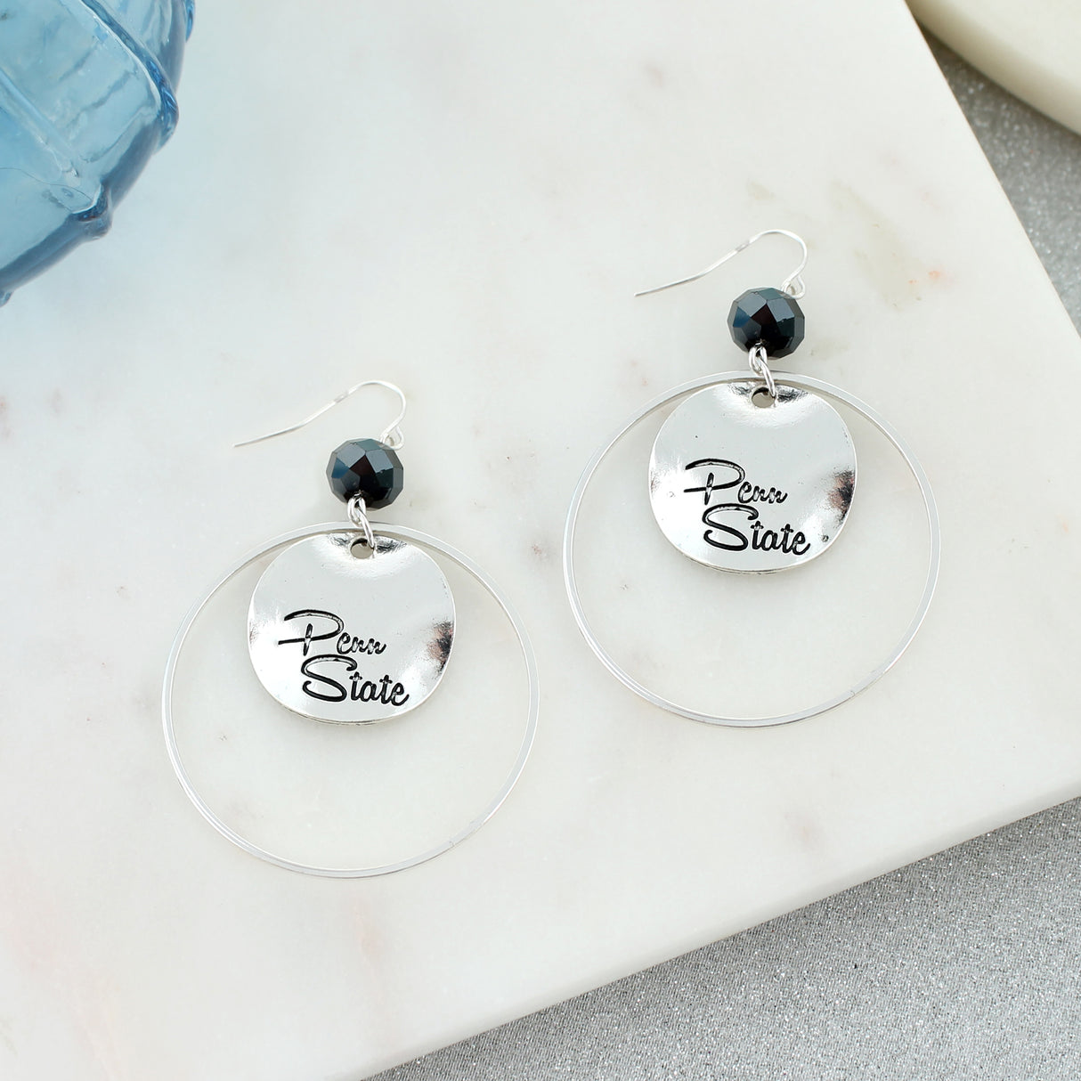 Penn State Slogan Disc Earrings