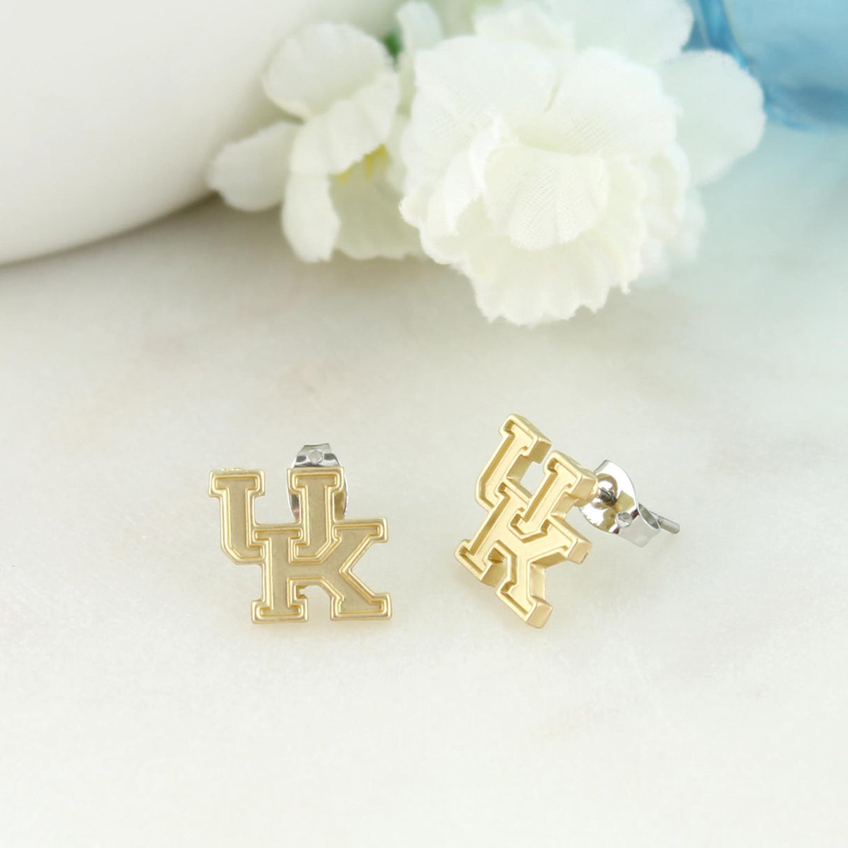 Kentucky Matte Gold Logo Stud Earrings