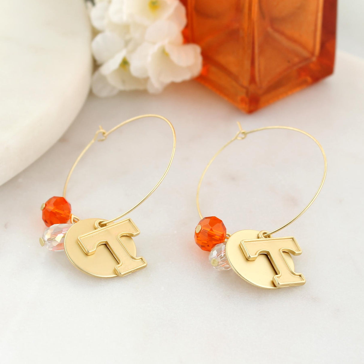 Tennessee Matte Gold Logo Hoop Earrings