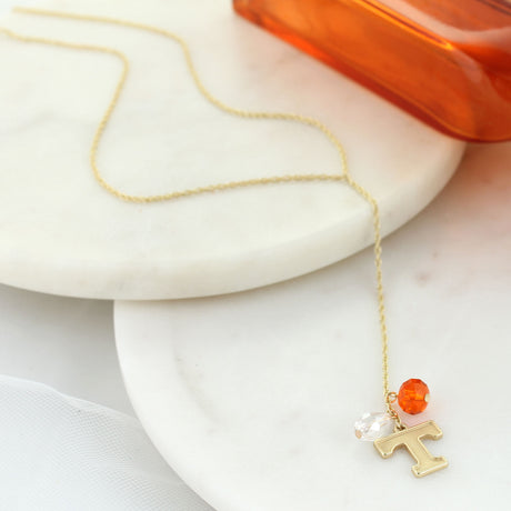 32" Tennessee Matte Gold Logo Y-Necklace