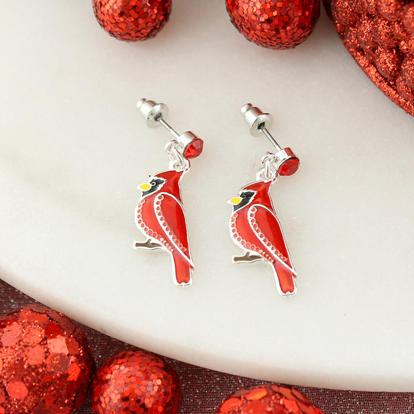 Cardinal earrings on sale