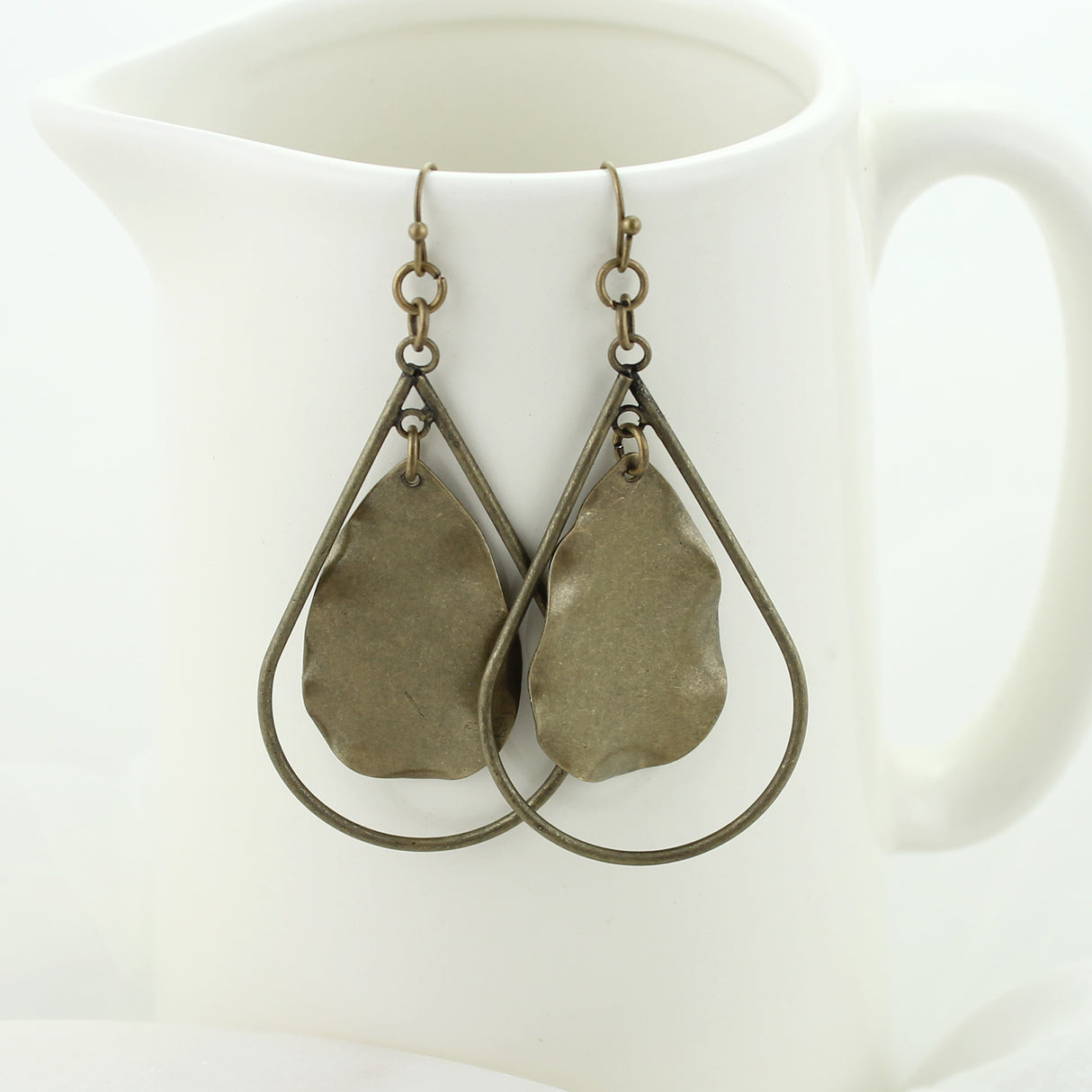 Vintage Finish Teardrop Earrings