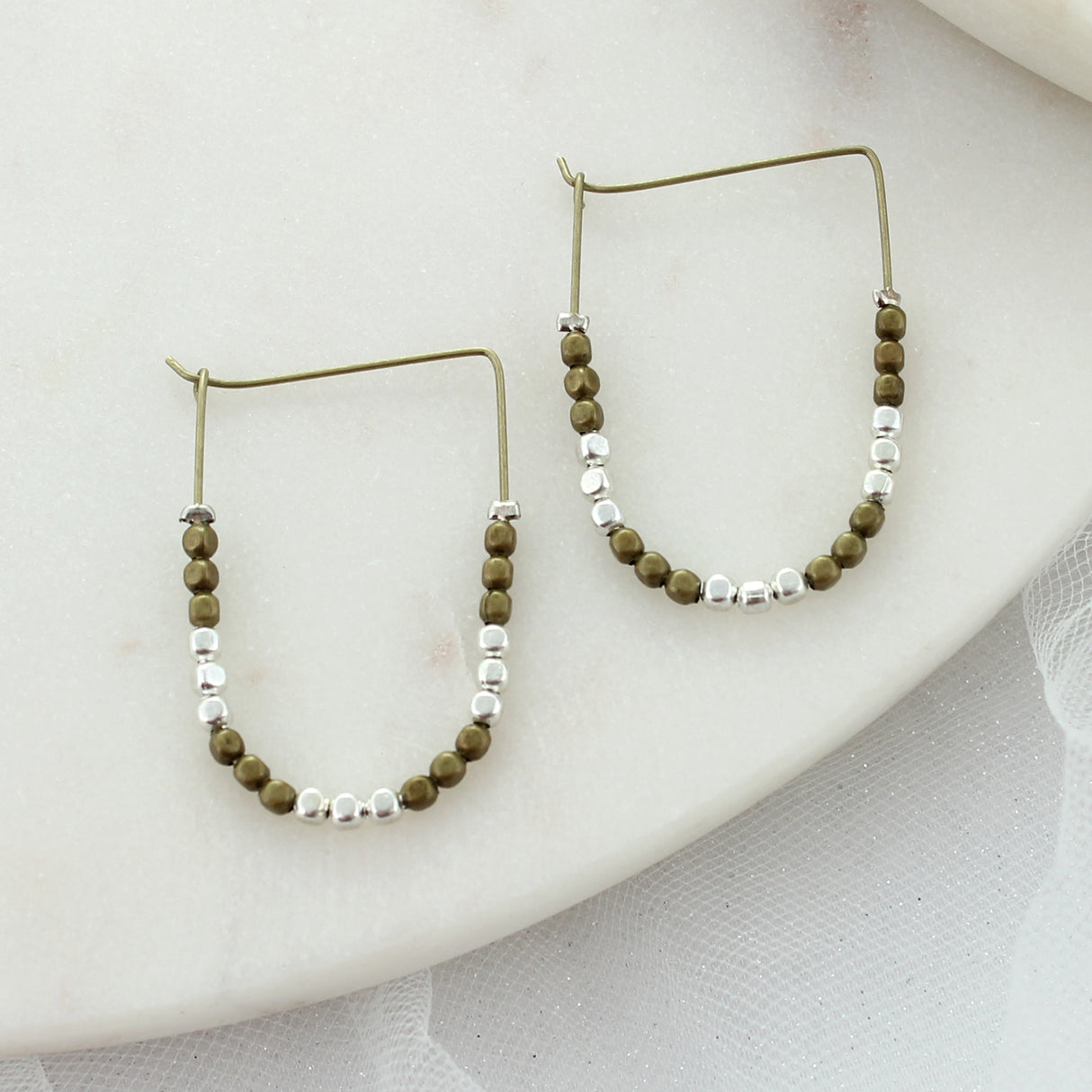 Vintage & Silver Bead Earrings