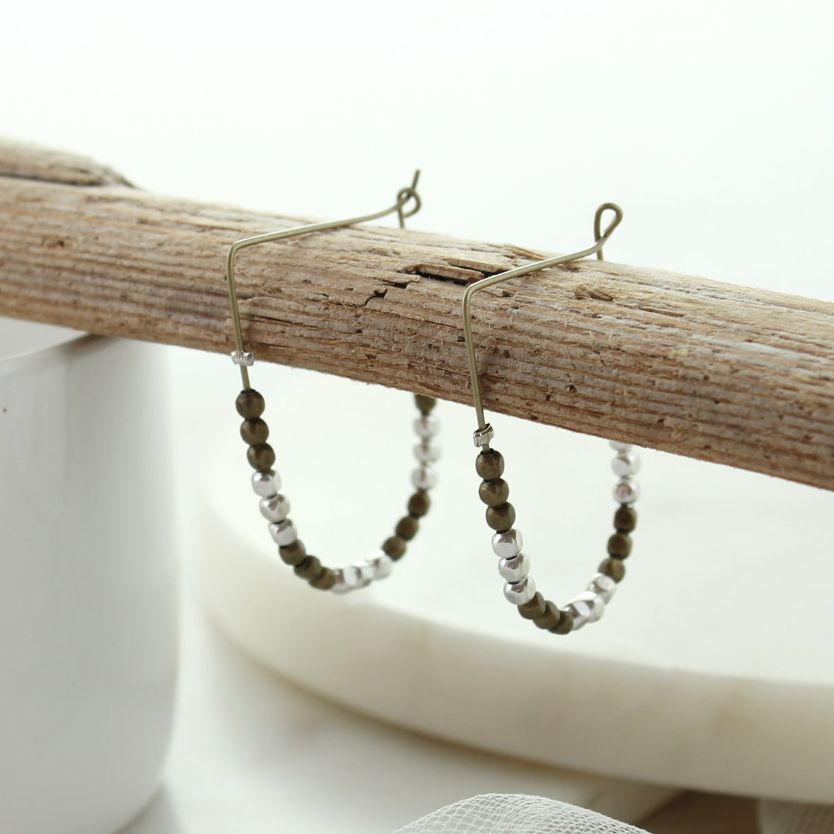 Vintage & Silver Bead Earrings